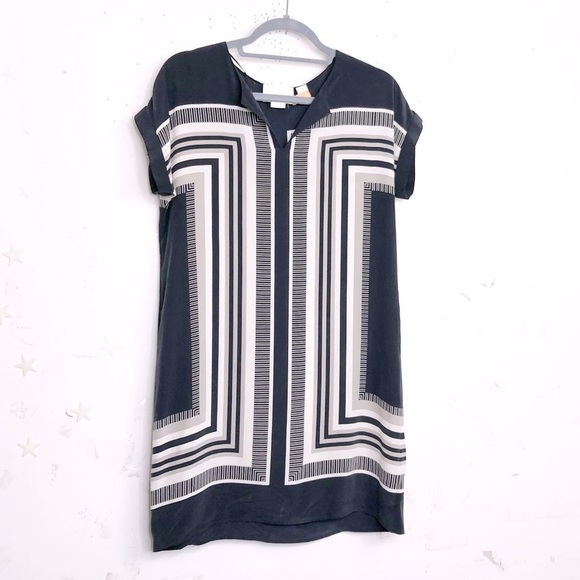 CYNTHIA Rowely geometric silk  Shift mini dress - Picture 8 of 8